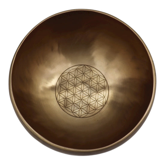 ✨ Bol chantant tibétain – Édition Lotus / Fleur de vie ✨ Sol