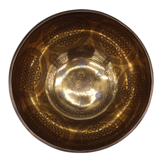 ✨ Bol chantant tibétain – Édition Gravé Metatron ✨ Sol 195 Hz