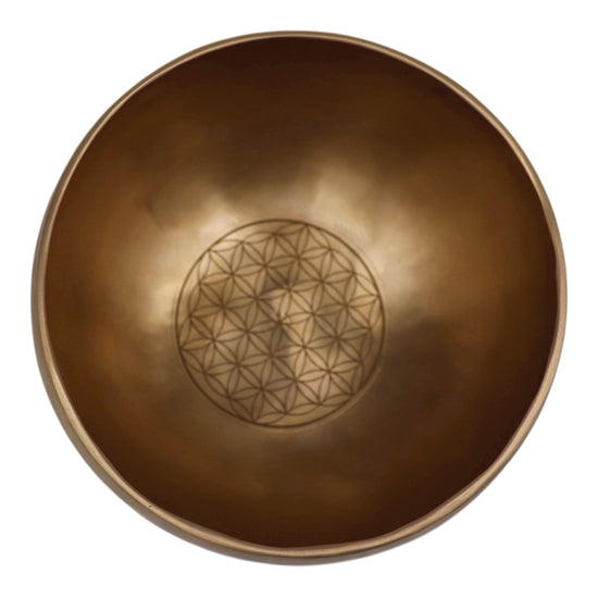 ✨ Bol chantant tibétain – Édition Lotus / Fleur de vie ✨ Sol