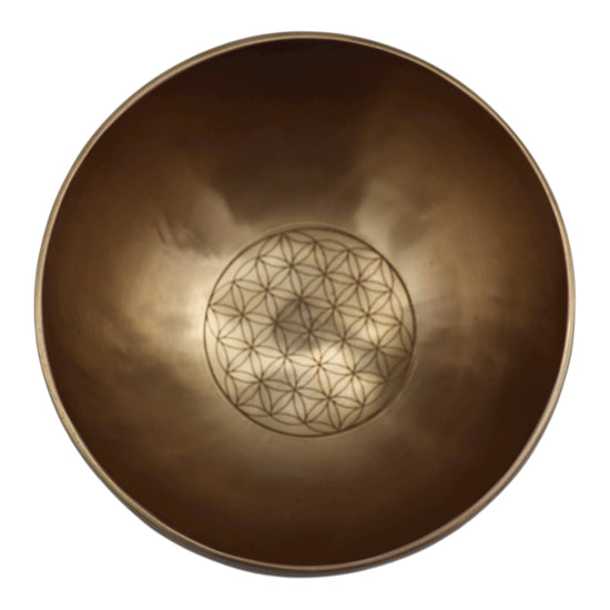 ✨ Bol chantant tibétain – Édition Lotus / Fleur de vie ✨ Fa